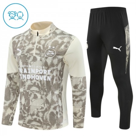 PSV Eindhoven Børn Trænings Sweatshirt Dragt 2025-26 Grå Kvart-Zip